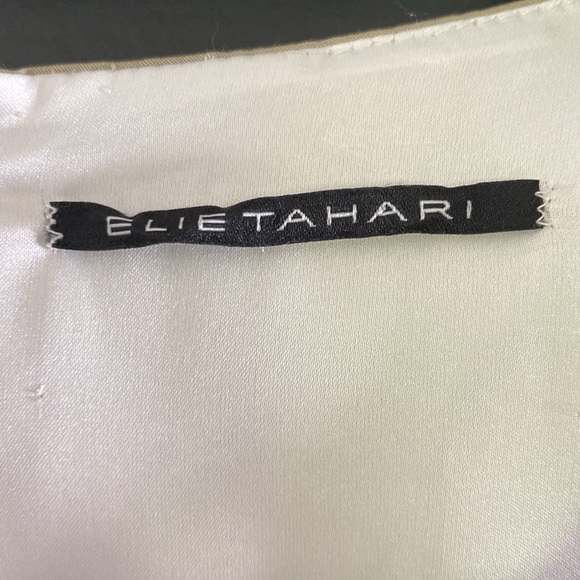 Women’s Elie TAHARI Sleeveless Ivory Tan Mid Length Casual Dress Sz 6 - Picture 4 of 7